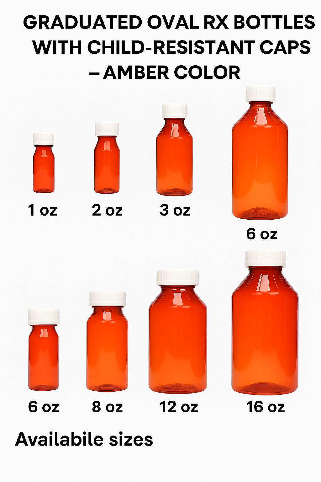 Graduated Oval RX Bottles