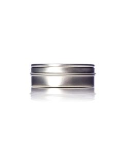 2 oz silver steel screw-top tin with lid - 360 Tin/Case