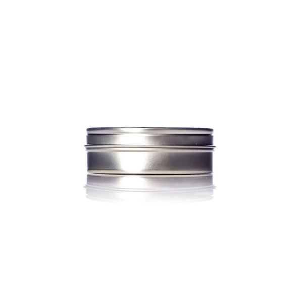 2 oz silver steel screw-top tin with lid - 360 Tin/Case