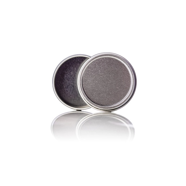 1 oz silver steel flat tin with slip cover lid