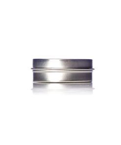 1 oz silver steel flat tin with slip cover lid