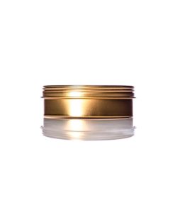 4 oz gold steel screw-top flat tin