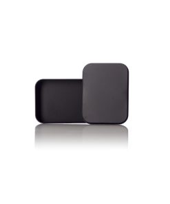 black steel rectangular tin with slip on cover lid