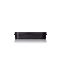 black steel rectangular tin with slip on cover lid
