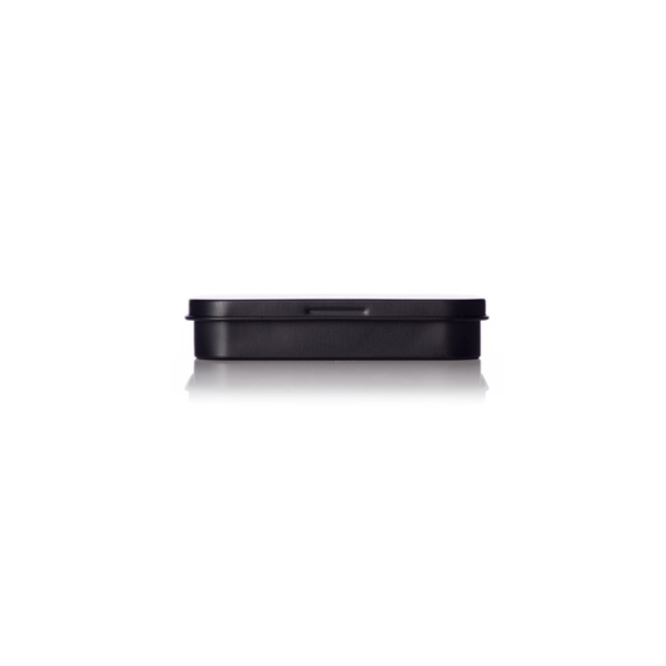 3.75 x 2.75 x 0.75 inch black steel rectangular tin with slip on cover lid – 450 Tin/Case