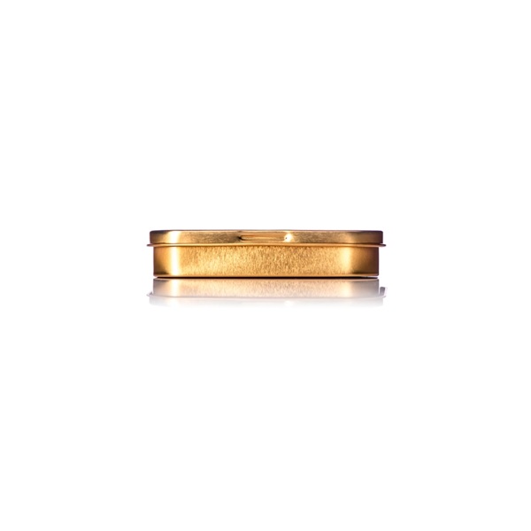 3.75 x 2.75 x 0.75 inch copper-colored steel rectangular tin with slip on cover lid – 450 Tin/Case