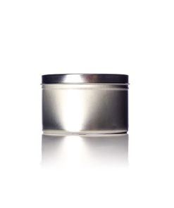 12 oz silver steel deep tin with slip cover lid
