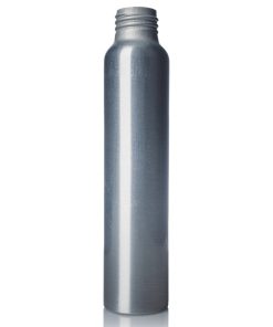 4 oz silver aluminum bullet round bottle with 24-410 neck finish