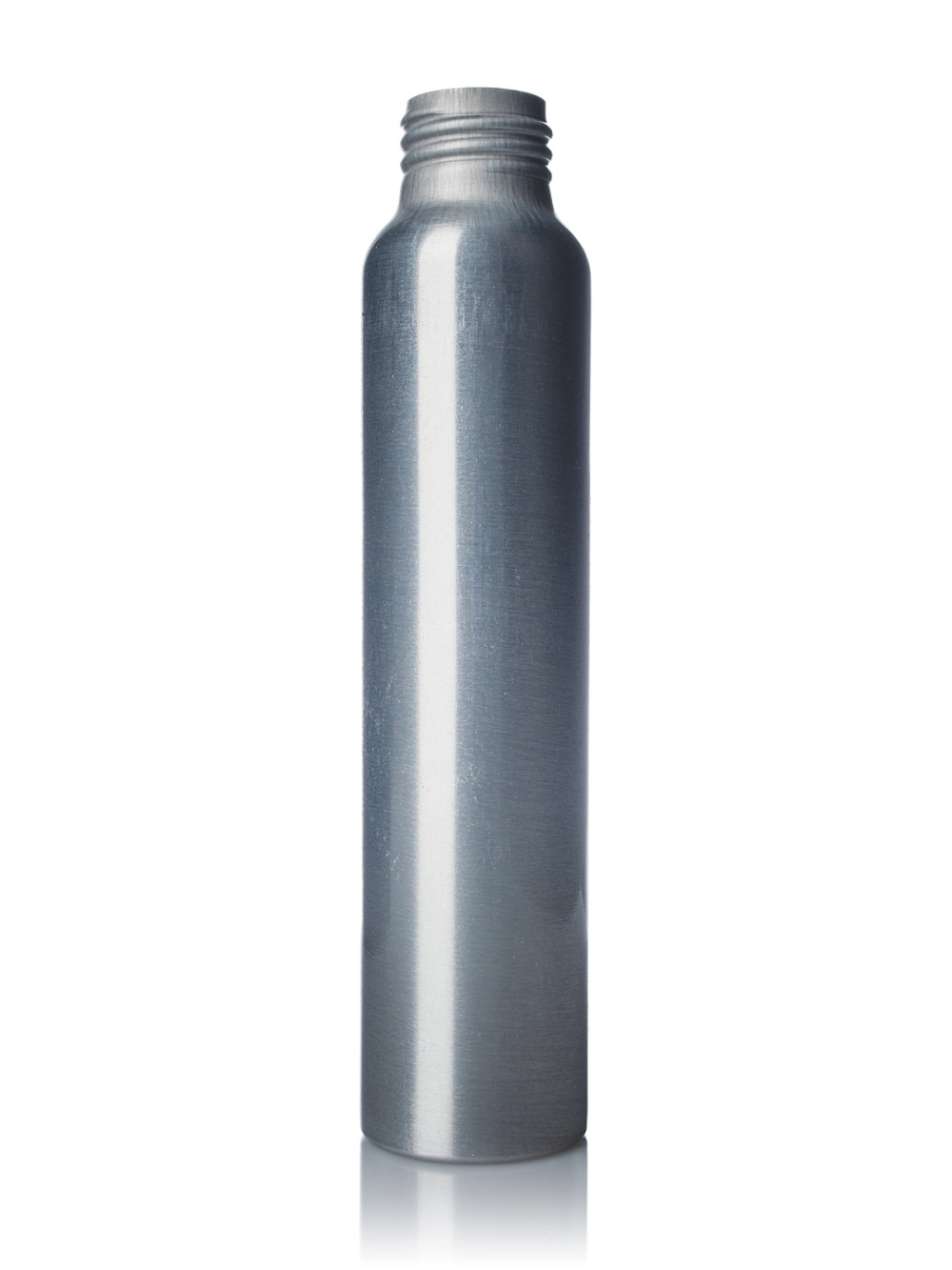 4 oz silver aluminum bullet round bottle with 24-410 neck finish – 288 Tin/Case