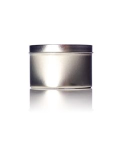 8 oz silver steel deep tin with slip cover lid