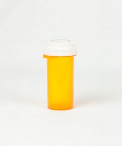 Amber Child Resistant Thumb Tab Vials with Vet Caps 20 Dram