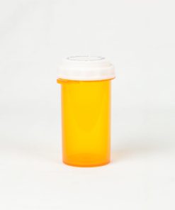 Amber Child Resistant Thumb Tab Vials with Vet Caps 40 Dram