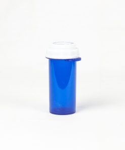 Blue Child Resistant Thumb Tab Vials with Vet Caps 20 Dram