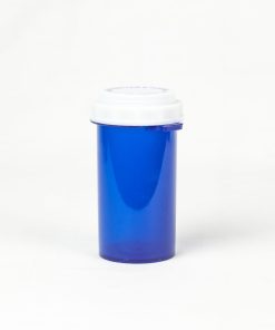 Blue Child Resistant Thumb Tab Vials with Vet Caps 40 Dram