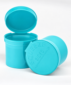 90 Dram Child Resistant Opaque Aqua Pop Top Bottles