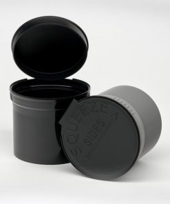 90 Dram Child Resistant Opaque Black Pop Top Bottles