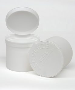 90 Dram Child Resistant Opaque White Pop Top Bottles
